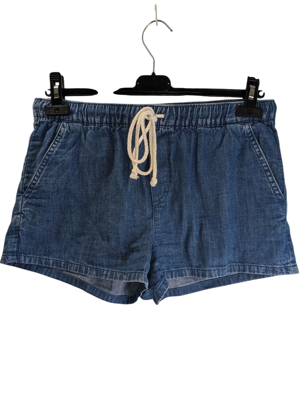 Aerie Denim Drawstring Jean Shorts - Blue Size S Oversized Comfort Cottagecore